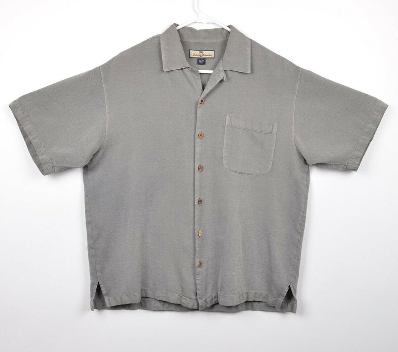 Tommy Bahama Men's Sz Large Patio King 100% Silk Embroidered Hawaiian Shirt
