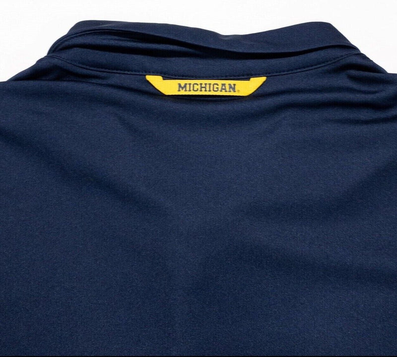 Michigan Wolverines Men's 2XL Air Jordan Jumpman Polo Shirt Wicking Blue Striped