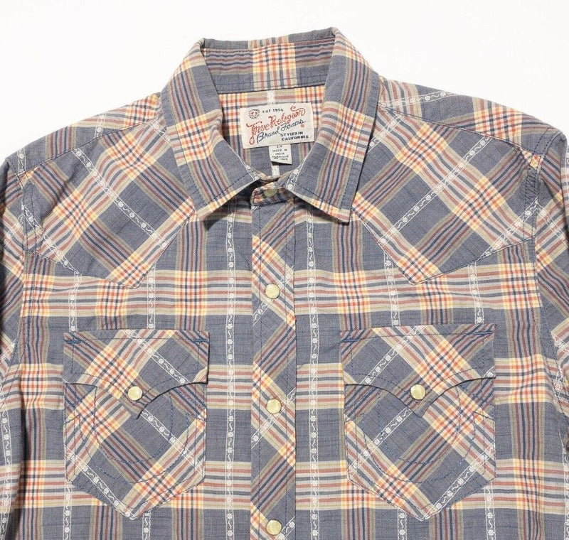 True Religion Pearl Snap Shirt Small Men's Colorful Plaid Western Rockabilly