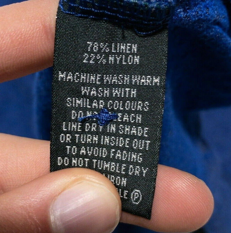 Rodd & Gunn Polo Shirt Men's XL Sports Fit Linen Blend Blue Short Sleeve
