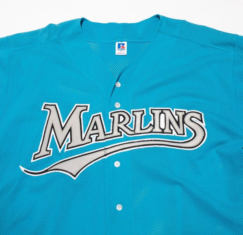 Florida Marlins Jersey 48 Men's Russell Athletic Diamond Collection Teal 90s