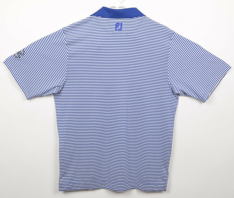 FootJoy Men's Sz Small Blue White Striped FJ Performance Golf Polo Shirt