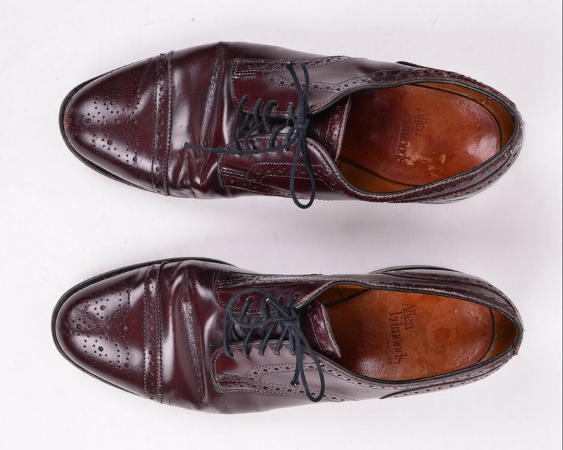 Allen Edmonds Men's US 8.5 D Sanford Burgundy Oxford Cap Toe Dress Shoes