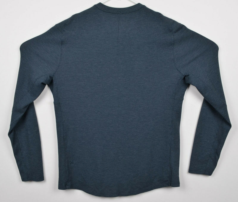 Lululemon Men's Medium Henley Collar Thermal Gray/Blue Athleisure Shirt