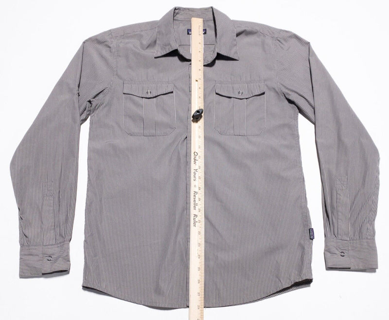 Patagonia El Ray Shirt Men's Small Nylon Blend Wicking Gray Stripe 54065