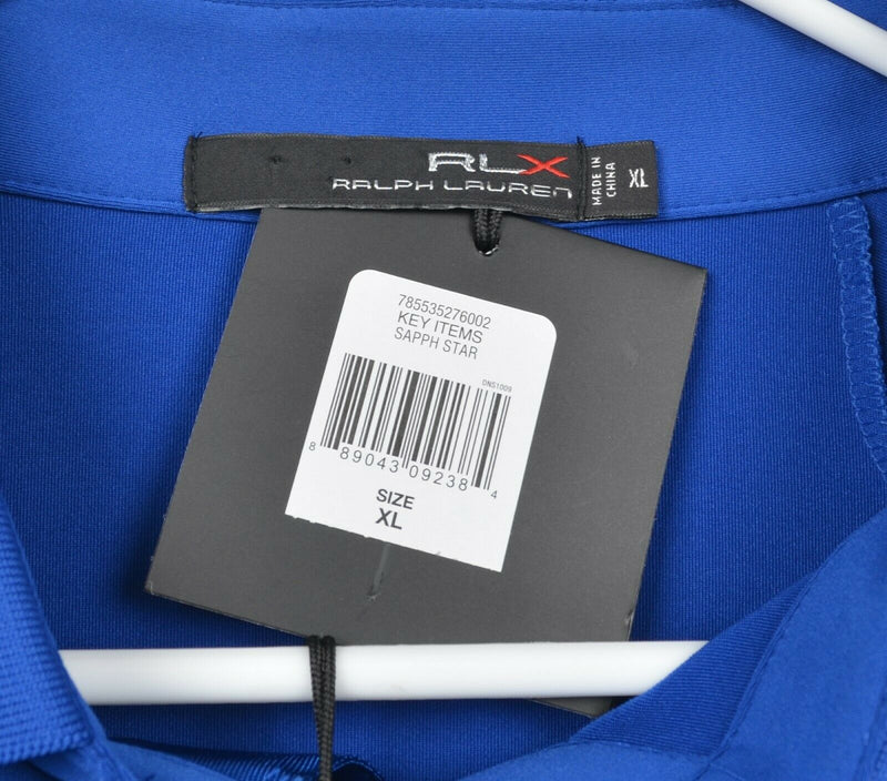 RLX Ralph Lauren Men's Sz XL NetJets Tour Issue Solid Blue Golf Polo Shirt NWT
