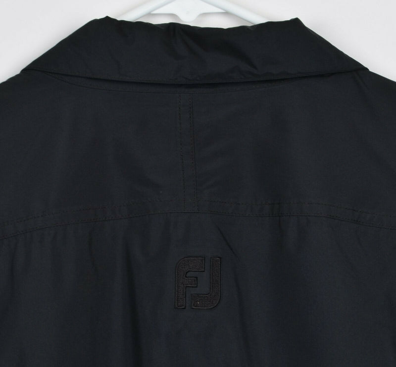 FootJoy DryJoys Men's Medium Golf Black Short Sleeve Windshort Pullover Jacket