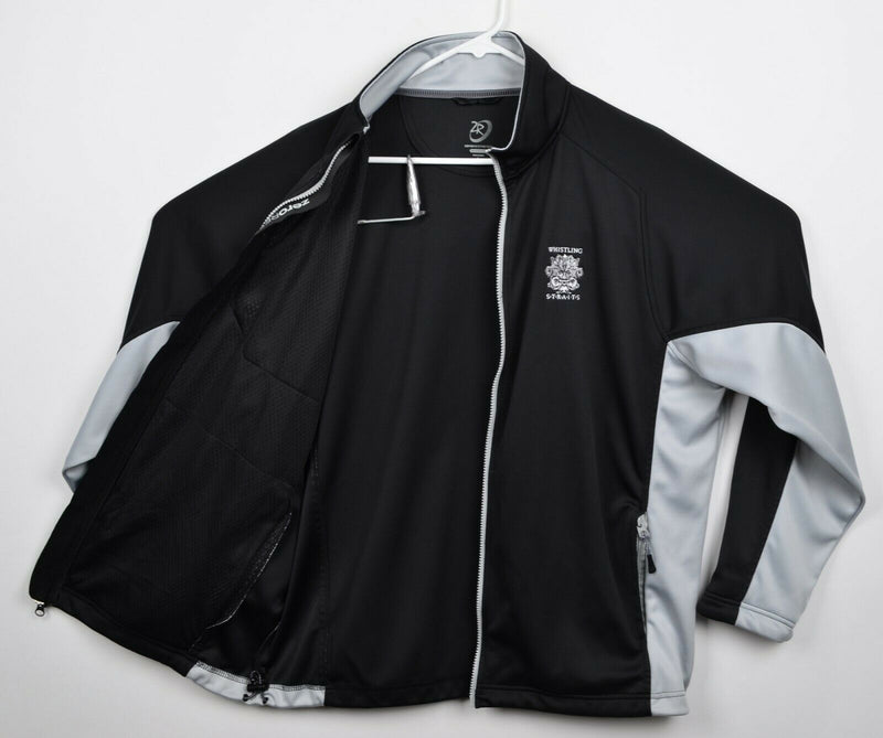 Zero Restriction Men's Sz Large Tour Series Black Gray Full Zip Golf Jacket