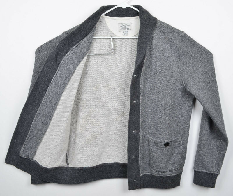 Lucky Brand Grey Label Men's Medium Heather Gray Shawl Collar Cardigan Sweater