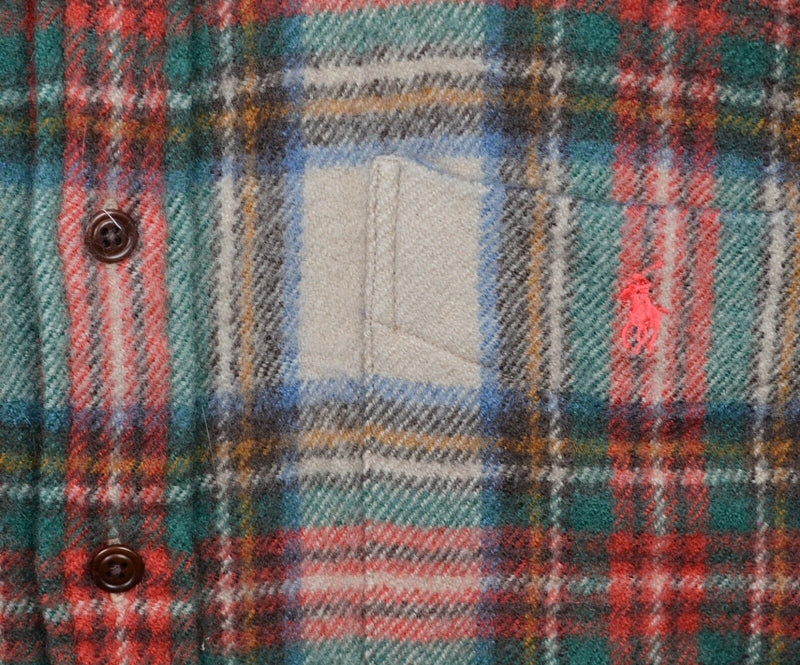 Polo Ralph Lauren Men's Large 100% Wool Plaid Lowell Sport Heavy Flannel Shirt