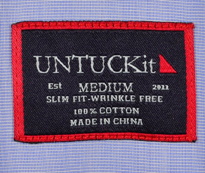 UNTUCKit Men's Medium Slim Fit Wrinkle-Free Blue Oxford Button-Down Shirt