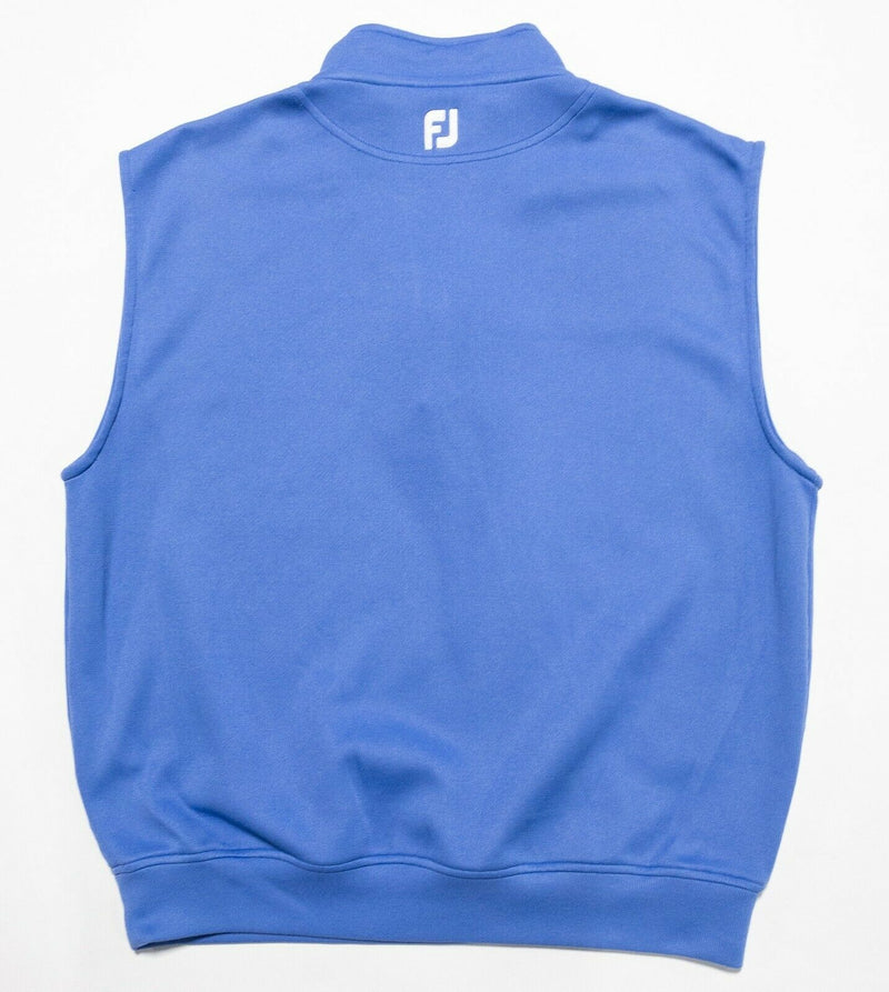 FootJoy Men's Large 1/4 Zip Solid Blue Pullover Wicking FJ Golf Vest