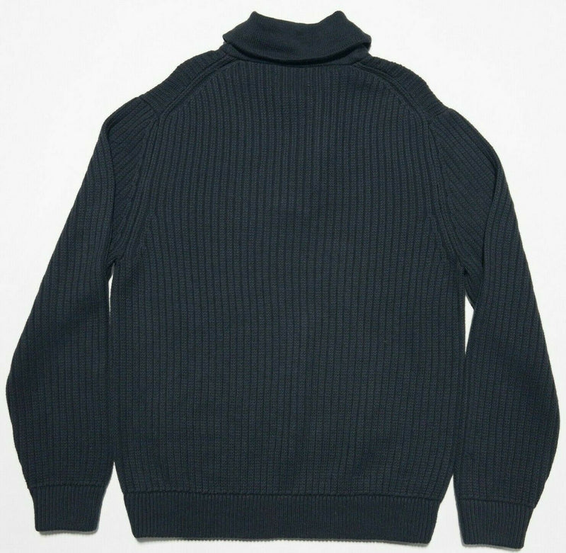 Duluth Trading Co. Men's XL High-Neck Infantry Solid Black Cotton Wool Sweater