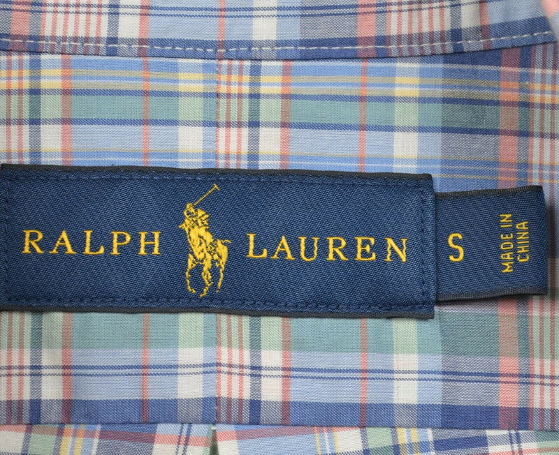 Polo Ralph Lauren Men's Small Blue Green Plaid Pony S/S Button-Down Shirt