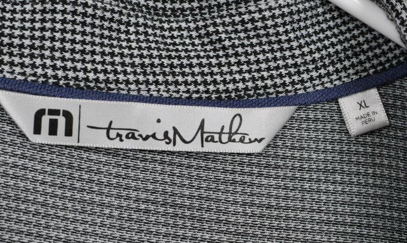 Travis Mathew Men's XL Houndstooth Plaid Cotton Polyester Blend Golf Polo Shirt