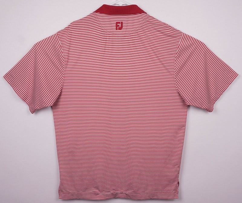 FootJoy Men's Large Red White Striped FJ Performance Golf Polo Shirt