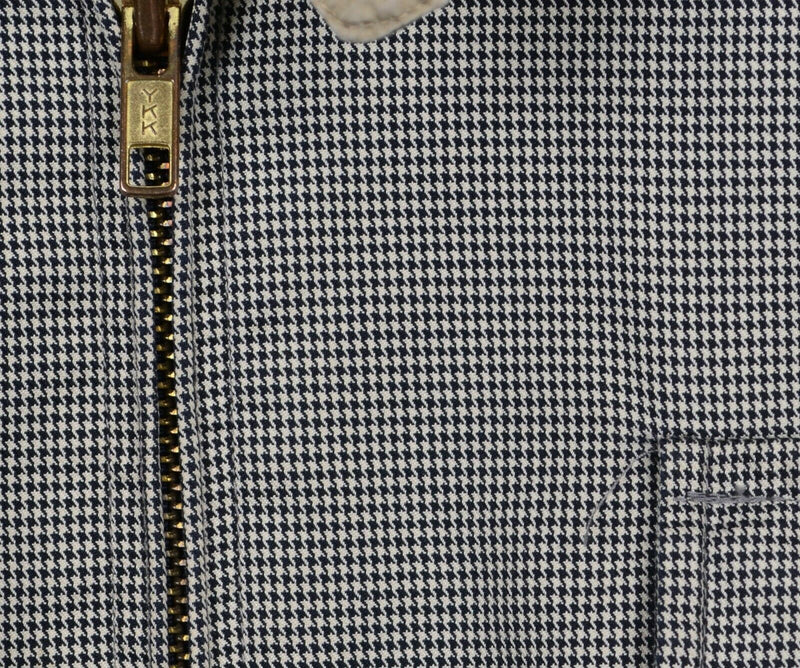 Vintage 80s Polo Ralph Lauren Men's Medium Houndstooth Plaid Harrington Jacket
