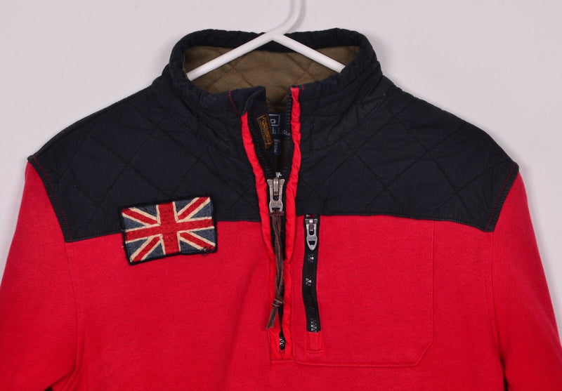 Polo Ralph Lauren Men's Sz Small British Flag Fleece Quilted Padded Sweatshirt