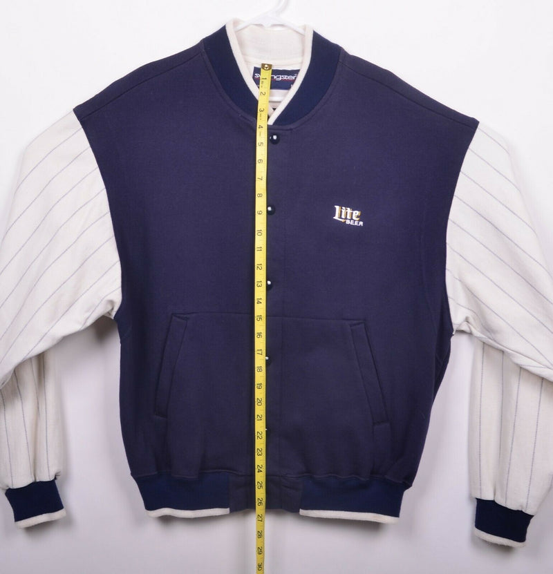 Vintage Miller Lite Mens Large Baseball Style Snap Sweatshirt Swingster Jacket