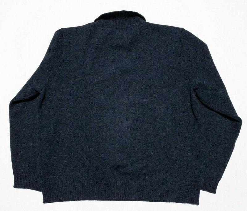 Polo Ralph Lauren Lambswool 1/4 Zip Sweater Knit Blue Pullover Men's XL