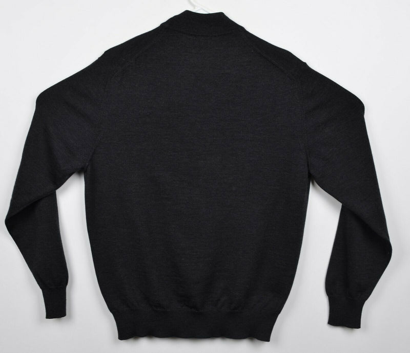 Ermenegildo Zegna Men's Sz Medium? 100% Wool Gray Mock Neck HOLE Sweater