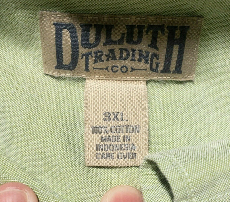 Duluth Trading Co. Men's 3XL Oxford Button-Down Shirt Solid Green