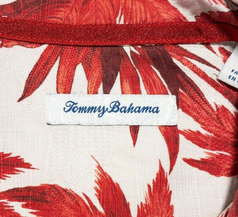 Tommy Bahama Wisconsin Badgers Silk Shirt Medium Men's Hawaiian Floral Red