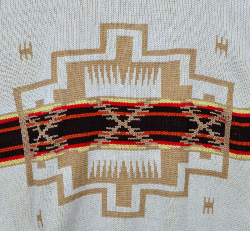 Vintage 80s Hardwood & Pine Men's Large Aztec Southwest Crew Neck Sweater