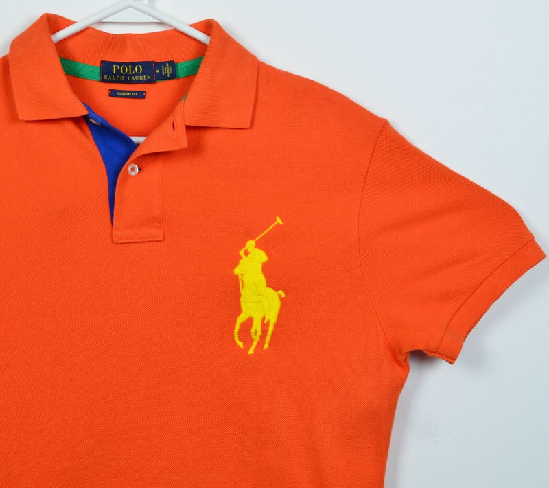 Polo Ralph Lauren Men's Medium Big Pony Embroidered Solid Orange Polo Shirt