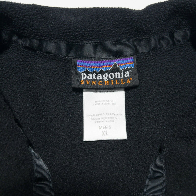 Patagonia Synchilla Men's XL 1/4 Zip Solid Black Fleece New Belgium Beer Jacket