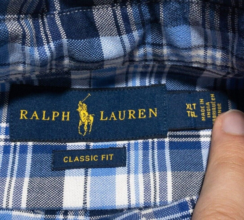 Polo Ralph Lauren XLT Classic Fit Men's Shirt Long Sleeve Blue Plaid Big & Tall