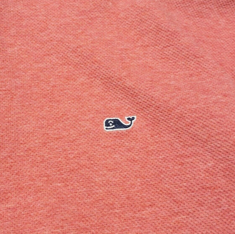 Vineyard Vines Performance 1/4 Zip Sweatshirt Whale Salmon Pink Preppy Men's XL