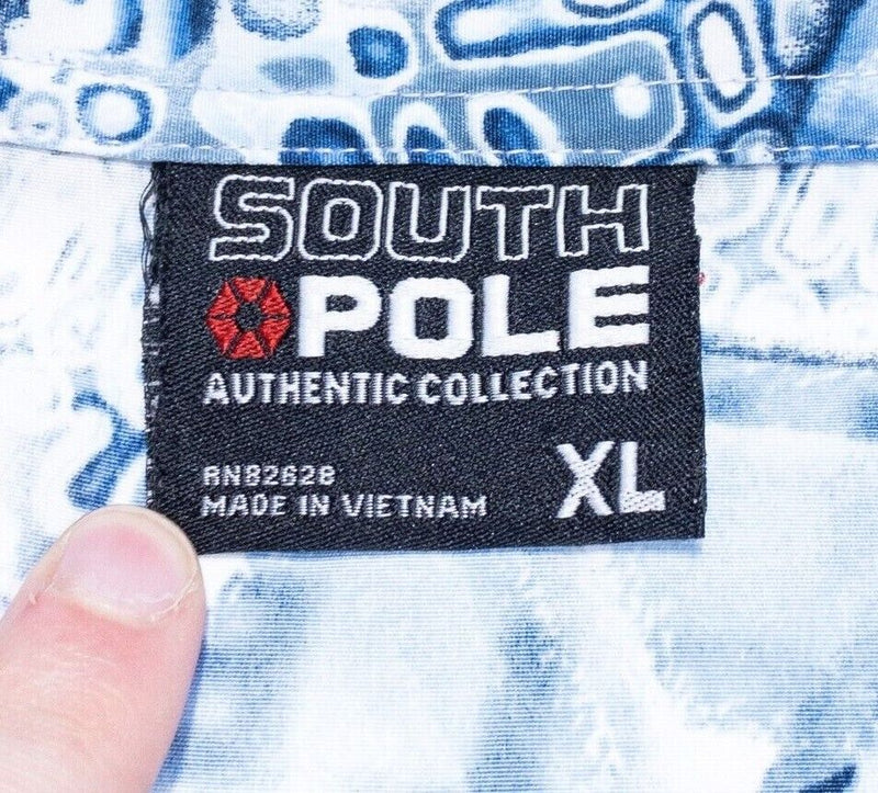 Vintage Southpole Shirt XL Men's Polyester 90s Y2K Vintage Logo Graphic Print