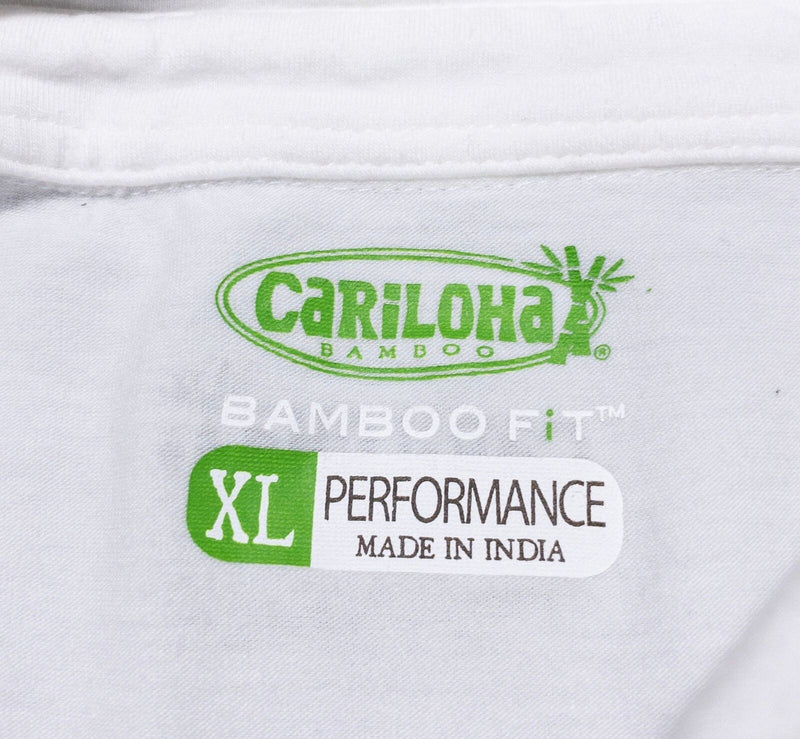 Cariloha Bamboo Polo Shirt Men's XL Solid White Short Sleeve Stretch Performance