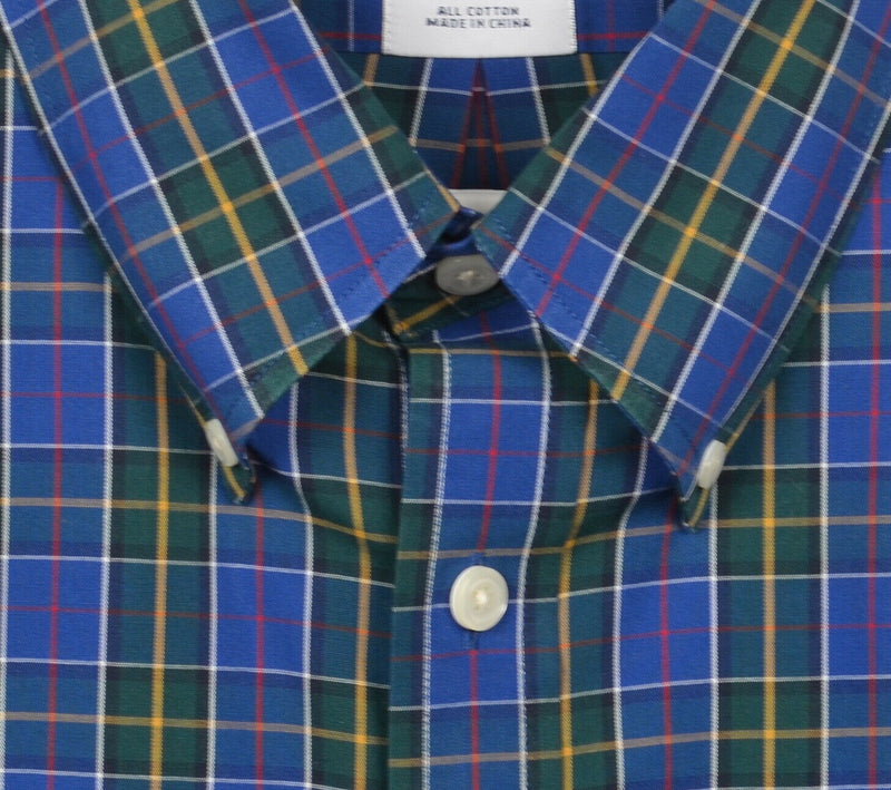 Brooks Brothers Men's XL Regent Fit Blue Green Yellow Plaid Button-Down Shirt