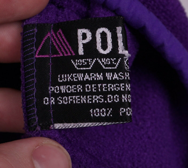Vtg 90s Alf Kuhl Men's Medium Purple Trim Snap Polartec Fleece Pullover Jacket