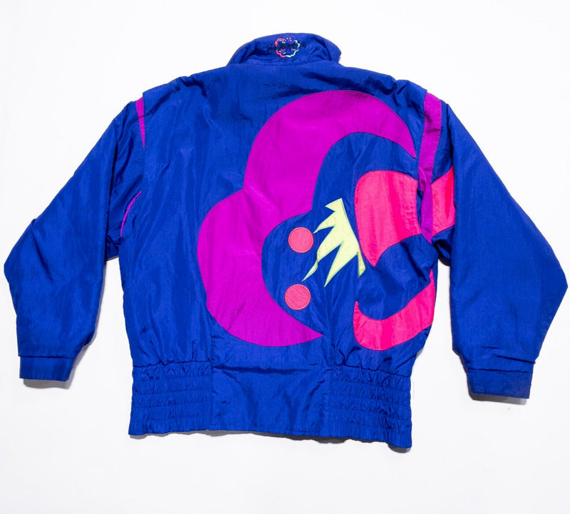 Vintage Obermeyer Ski Jacket Women's 14 Neon 80s Graphic Colorblock Insulated