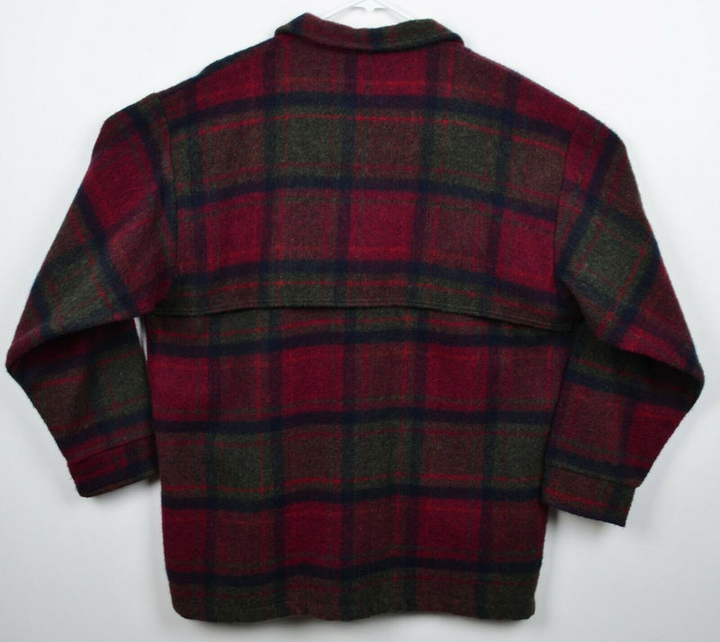 Vintage 80s Kanata Men's Large Wool Blend Red Plaid Canada Flannel Shirt Jacket