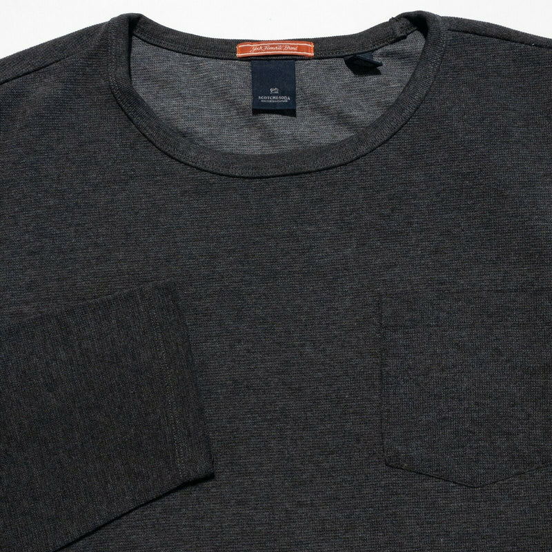 Scotch & Soda Men's 2XL Dark Gray Long Sleeve Crewneck Pocket Knit Sweater Shirt