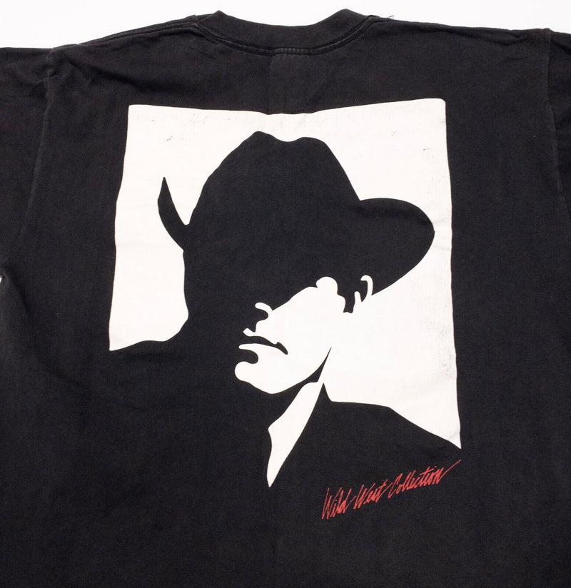 Marlboro T-Shirt Vintage Men's Fits Large Cowboy Collection Black Pocket 90s