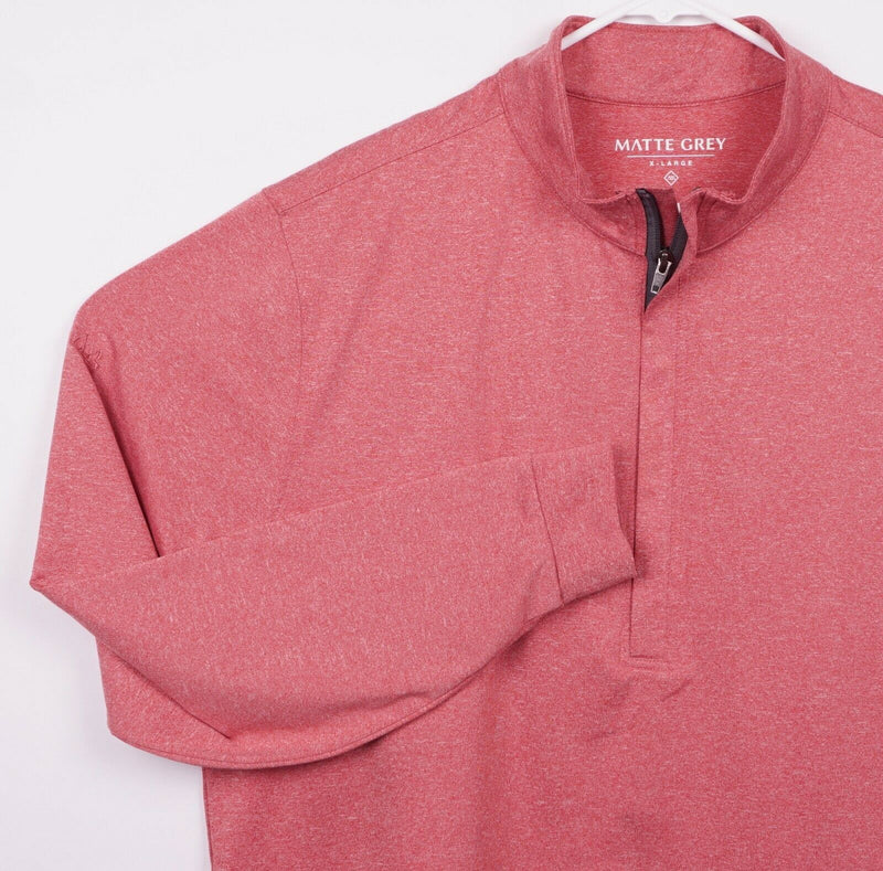 Matte Grey Men's Sz XL Half Zip Heather Pink/Red Pullover Golf Jacket