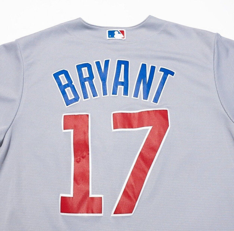 Chicago Cubs Jersey Men's Large Kris Bryant Majestic CoolBase Gray Away