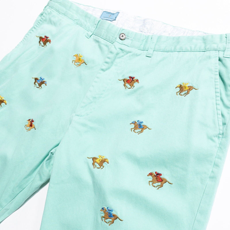 Castaway Nantucket Pants Men's 40 Horse Embroidered Derby Mint Green Preppy