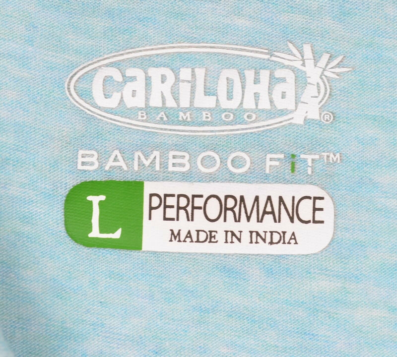 Cariloha Bamboo Men's Large Blue/Green Soft Performance Short Sleeve Polo Shirt