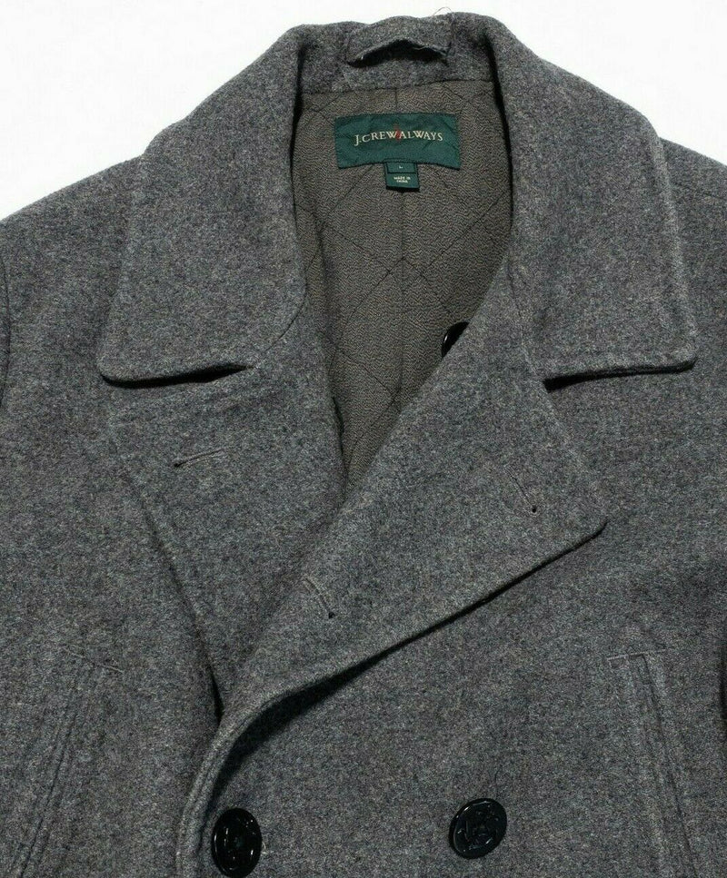 J.Crew Always Dock Naval Peacoat Thinsulate Wool Gray Men's Large