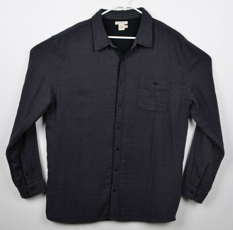 Carbon 2 Cobalt Men's Sz XLT Tall Solid Gray Button-Front Flannel Shirt