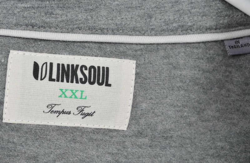 Linksoul Men's Sz 2XL Gray Striped Cotton Polyester Blend Button-Front Shirt NWT