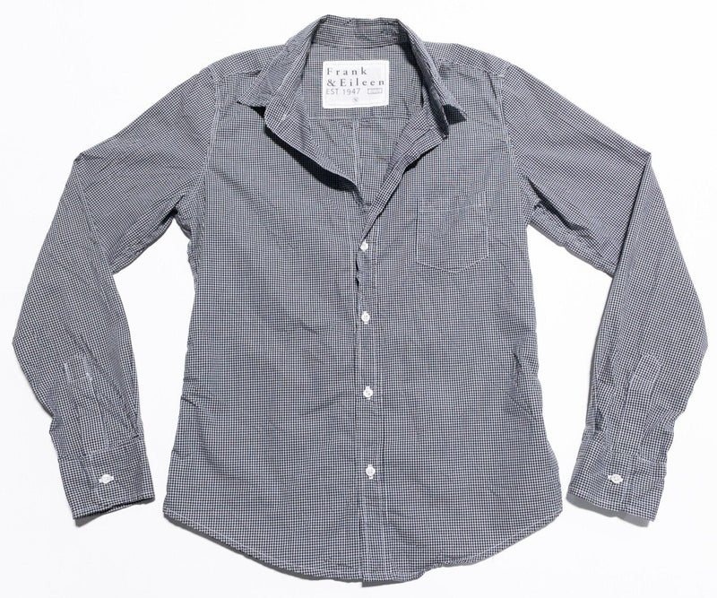 Frank & Eileen Shirt Women's Small Long Sleeve Button-Up Black Micro-Check USA
