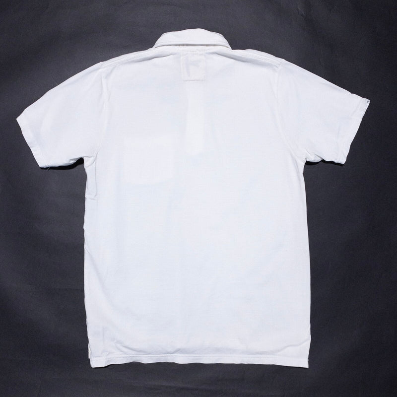 Relwen Polo Shirt Mens Medium Solid White Short Sleeve Collared Pocket Bird Logo