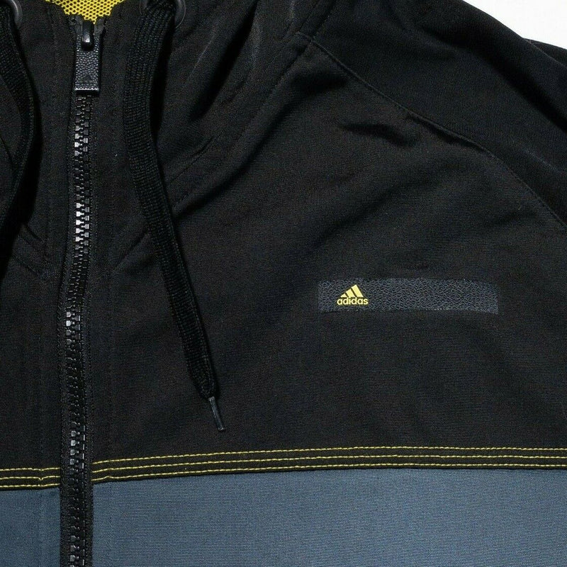 Adidas Jacket Men's 2XL Nations Basketball Full Zip Hooded Striped Black Gray